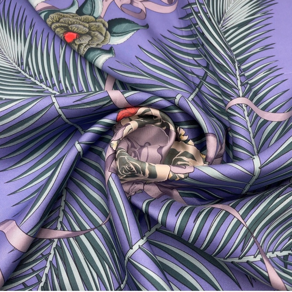 HERMES Vintage Collectors Floral “Fleurs de L’ Opera” Multicolor Silk Scarf - 90 - Picture 3 of 10